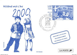 ENTIER POSTAL Sur Carte Postale, Dessine Moi L'an 2000, Imprimerie Des Timbres Poste, PERIGUEUX, 1999 - Other & Unclassified