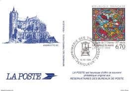 Entier Postal Le MANS Sarthe ANDREOTTO Vitrail Cathédrale Légende SAINT-ETIENNE - Imprimerie Timbres POSTE PERIGUEUX - Other & Unclassified