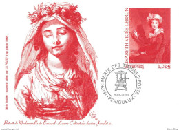 Pseudo-entier Postal 2003 Elisabeth Vignée Lebrun Portrait De Mademoiselle De Bonneuil YT 3526 Du 0/01/2003 - 145x103 Mm - Official Stationery