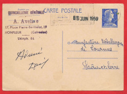 -- 20f  MARIANNE DE MULLER Sur CARTE De La Quincaillerie Générale A. AVELINE à HONFLEUR (Calvados) -- - Standard- Und TSC-AK (vor 1995)