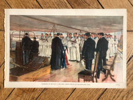 1900 - Howard Chandler Christy - Assemblée Sur Le Pont à Key West Service Du Dimanche Sur Le Battleship Texas - - Barche
