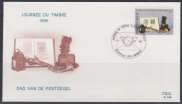 Belgique FDC 1986 2210 Journée Du Timbre Musée Des Postes Et Télécommunications Bruxelles Brussel - 1981-1990