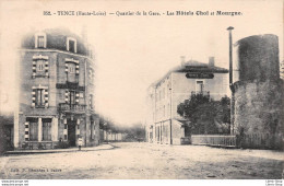 [43 ] TENCE  - Cpa 1924 - Quartier De La Gare. - Les Hotels Chol Et Mourgue. - Autres & Non Classés