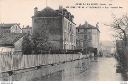 [94] CRUE DE LA SEINE - Janvier 1910  VILLENEUVE. SAINT-GEORGES - Rue Hermand Daix - Pub Bouillon KUB - Villeneuve Saint Georges