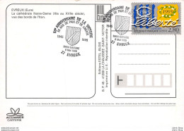 Cachet  Commémoratif 50 ème Anniversaire Du 8 Mai 1945  Sur Cpm Evreux (27) - Commemorative Postmarks