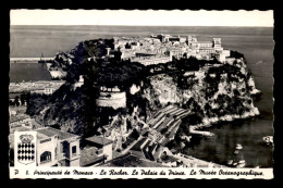 MONACO - LE ROCHER - CARTE TIMBREE ET OBLITEREE - Panoramische Zichten, Meerdere Zichten