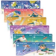 United Nations 2022 UN Geneva New York Vienna - 3 Set Sport For Peace Winter Olympic Games Skiing Ice Skating Stamps MNH - Emisiones Comunes New York/Ginebra/Vienna