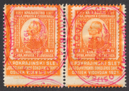 Latin Letters PAIR 1921 Croatia Yugoslavia SHS Sokolski Slet Scouts Scout Meeting OSIJEK Cinderella Vignette Label - Unused Stamps