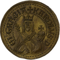 France, Médaille, Charlemagne, Laiton, Refrappe, TTB+ - Sonstige & Ohne Zuordnung