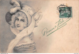 Illustrateur -  " Viennoise " - Série 808 1-4- Élégante Jeune Femme Au Chapeau - Cpa - 1900-1949