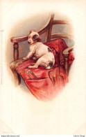 Chien Dog - Raphael Tuck & Fils - Série 7. 4 - Chromolithographie Chiot Puppy Couché Sur Un Fauteuil - CPR - Tuck, Raphael