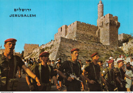 ZAHAL JERUSALEM ROUTE MARCH ANNUAL PILGRIMAGE TO JERUSALEM BACKGROUND THE CITADEL (DAVID'S TOWER) - Jewish Judaica Cpm - Israel