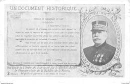 GUERRE 1914-1918. - NOTRE JOFFRE - UN DOCUMENT HISTORIQUE - CPA - Personnages
