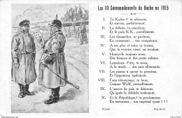 CPA GUERRE 1914-1915. Les 10 Commandements Du Boche En 1915 - Propagande Anti Allemande - Illustration Damours - Patriotic
