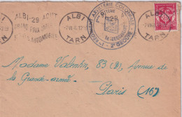 1940  Busta Con ANNULLO MECCANICO Figurato  ALBI  GRAN PREMIO INT. AUTOMOBILISTICO - Automovilismo