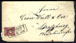 LETTRE DE CARLSRUHE - 1875 - POUR STRASBOURG - 10pf ROUGE - Other & Unclassified