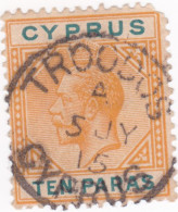 CYPRUS KGV TROODOS SINGLE  CIRCLE RURAL POSTMARK - Cipro (...-1960)