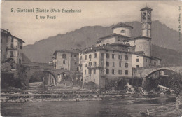 SAN GIOVANNI BIANCO-BERGAMO-I TRE PONTI- CARTOLINA INDIRIZZATA MA NON VIAGGIATA 1915-1925 - Bergamo