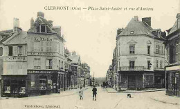 60 - Clermont - Place St André Et Rue D'Amiens - Animée - CPA - Voir Scans Recto-Verso - Clermont