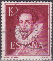 1950 - 1953 - ESPAÑA - LITERATOS - LOPE DE VEGA - EDIFIL 1072 - Gebraucht