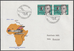 Schweiz: 1977, Fernbrief In MeF, Mi. Nr. 1093, SoStpl. Zu Den Erinnerungsflug Am 13.02. 77, ZÜRICH-KAIRO - First Flight Covers