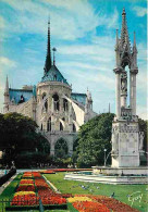 75 - Paris - Cathédrale Notre Dame - Le Chevet De La Cathédrale Notre-Dame Vu Du Square Jean XXIII   Au Premier Plan  La - Notre-Dame De Paris