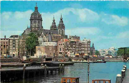 Pays Bas - Amsterdam - Schreierstoren Et L'Eglise De St Nicolas - CPM - Voir Scans Recto-Verso - Amsterdam