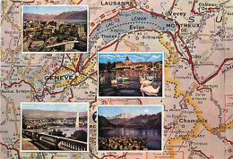 Suisse - Carte Géographique - Multivues - CPM - Voir Scans Recto-Verso - Autres & Non Classés