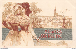 ART NOUVEAU - STYLE KIRCHNER - BELLES JEUNES FEMMES - "ALSACE LORRAINE" - CPR - 1900-1949