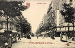 CPA Paris XI., Kreuzung Von Faubourg De Temple Zur Avenue Parmentier - Autres & Non Classés