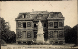 CPA Enghien Les Bains Val D’Oise, Rathaus, Statue - Autres & Non Classés