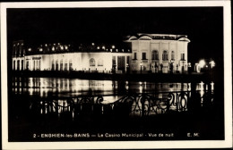 CPA Enghien Les Bains Val De Oise, Städtisches Casino, Nachtansicht - Autres & Non Classés