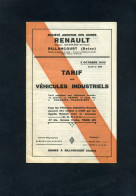 AUTOMOBILE - TARIFS RENAULT 1933  - VEHICULES INDUSTRIELS - Unclassified