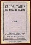 BELGIQUE - GUIDE TARIF DES HOTELS 1924 - Belgium