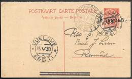 Estonia Uueloeve 5s Ovpr On 9M Postal Stationery Card Mailed To Kuressaare 1930 - Estonie
