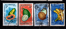 - CAMEROUN -1967 - YT N° 442 + 444 / 445 + 448 - Oblitérés - Fruits - Camerún (1960-...)