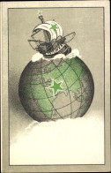 CPA Esperanto, Segelschiff, Globus - Other & Unclassified