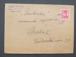 BRIEF Vojtěchov Raná Hlinsko - Praha J. Mládek Mlynář 1946 Provisorium Mühle Mill   /// P9510 - Covers & Documents