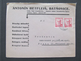 BRIEF Batňovice Malé Svatoňovice Úpice A. Hetfleiš 1946 /// P9508 - Cartas & Documentos