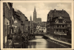 CPA Straßburg Straßburg Elsass Bas-Rhin, Flusspartie, Brücke, Häuser - Sonstige & Ohne Zuordnung