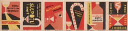 Czech Republic, 6 X Matchbox Labels, When Burning Alcohol At Home Poisonous Methylalcohol Is Produced - Matchbox Labels
