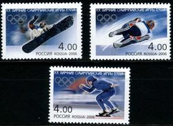 Russia 2006 Winter Olympic Games Torino 20th Olympics Sports Speed Skating Ice Skateboard Skiing Stamps Michel 1300-1302 - Skiing