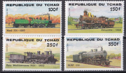 Tschad Tchad 1984 - Mi.Nr. 1074 - 1077 - Postfrisch MNH - Eisenbahnen Railways - Eisenbahnen