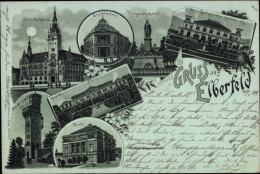 Clair De Lune Lithographie Elberfeld Wuppertal, Rathaus, Kriegerdenkmal, Zoo, Theater, Turm - Other & Unclassified