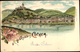 Lithographie Cochem Im Landkreis Cochem Zell Rheinland Pfalz, Wasserpartie - Autres & Non Classés