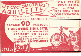 Ancien BUVARD Vintage Publicité  Cyclomoteurs AQUILETTE . Cycles Aquila Motul Motors Oils  Saint Etienne - Other & Unclassified