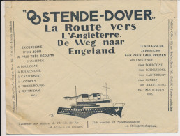 Old Envelope With Publicité 1933 Oostende - Dover , La Route Vers L'angleterre , De Weg Naar Engeland.    Farde - Omslagen