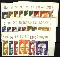 359ff Heinemann 23 Werte, Ecken Oben Rechts, Unbeschriftet, Satz ** - Unused Stamps