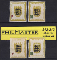 212-213 Ausstellung Baden-Württemberg, Je Ein Satz WZ Vc+Vd, Set ** - Unused Stamps