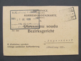 BRIEF Krnov Krásné Loučky Wiese Jägerndorf 1928 Tuchfabrik  /// P9494 - Briefe U. Dokumente